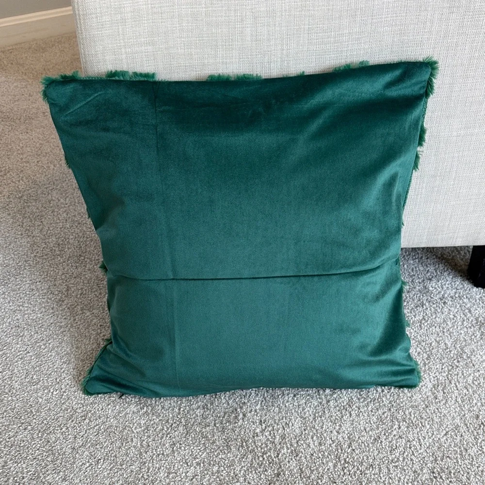 TWO Green Shamrock Textured Throw Pillow COVER
